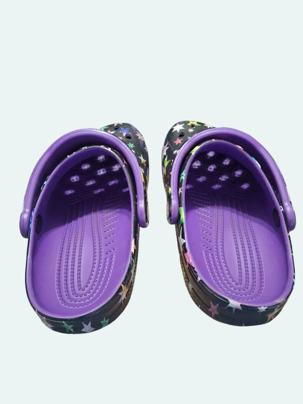 Crocs Classic Clog Starry Celestial Purple Black Iridescent Stars Slip On *SH1